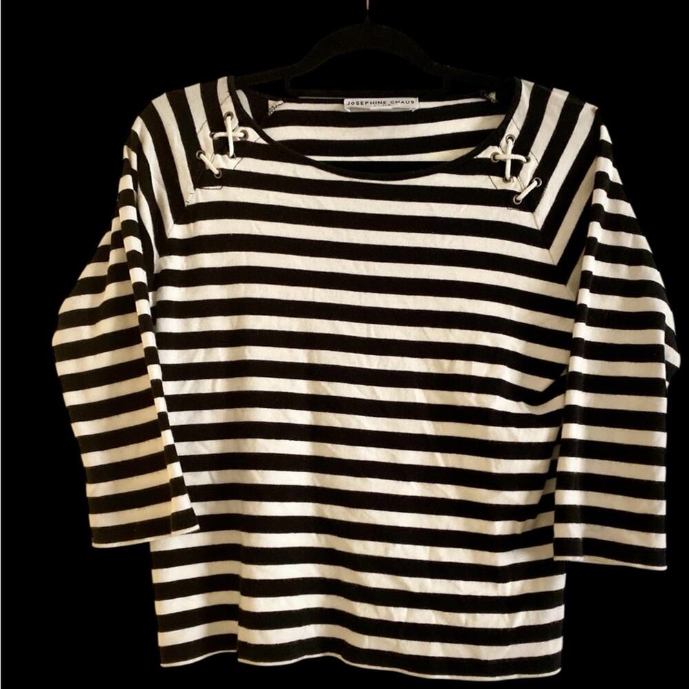 Josephine Chaus Monochrome Striped Top